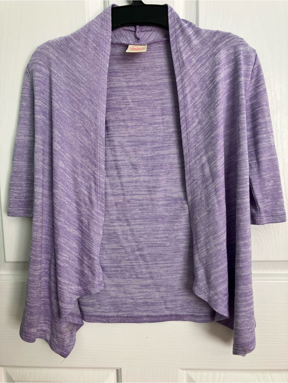 Faded Glory Lavender Heather Open-Front Girls’ Cardigan